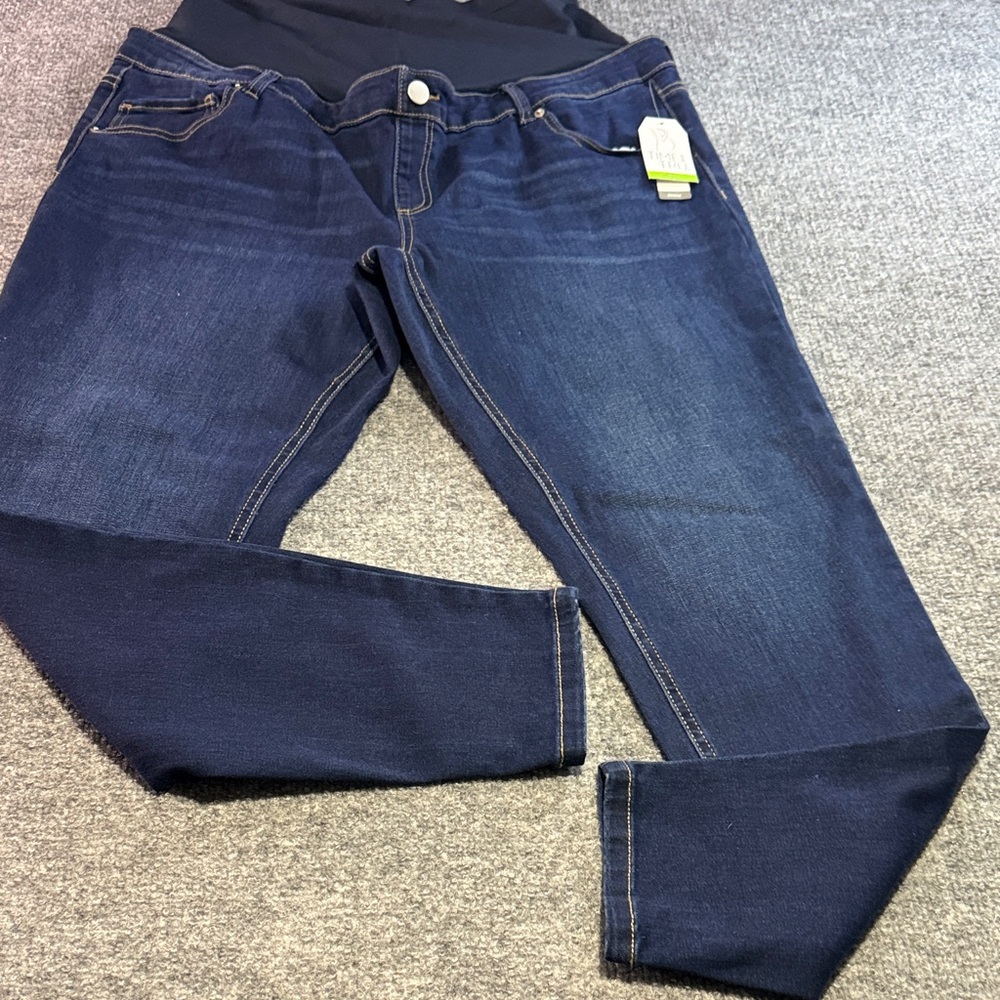 Time and Tru Dark Blue Skinny Maternity Jeans